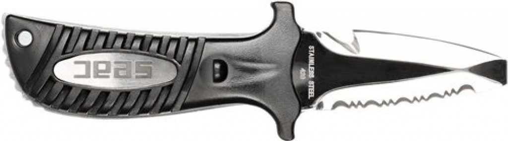 Cressi Coltello Subacqueo RC559400 – Lama In Acciaio Inox, Punta Smussata, Impugnatura Antiscivolo, Con Cinghie E Supporto Tubo, Nero